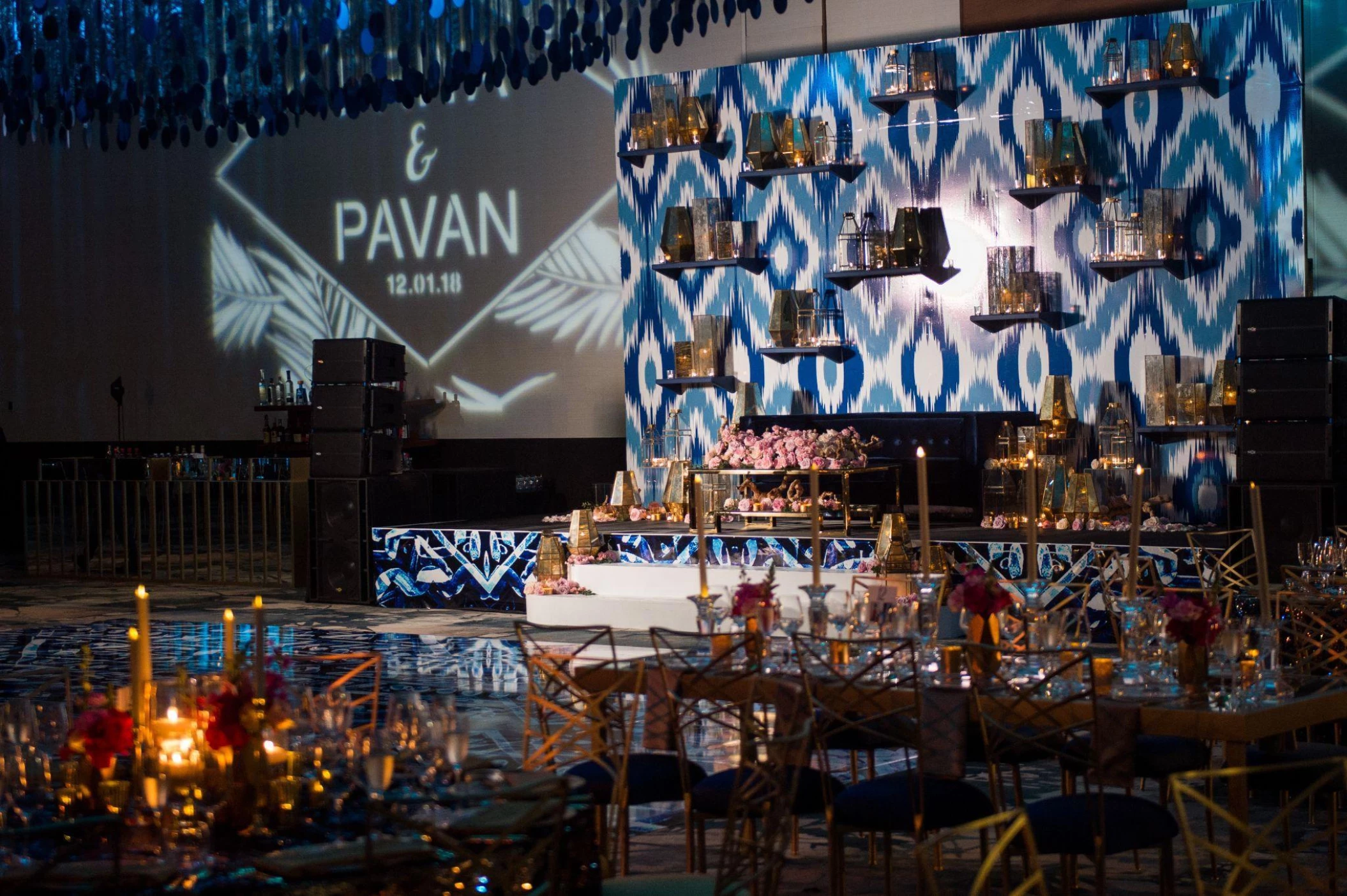 Wedding decoration on the ballroom at Grand Velas Los Cabos Resort