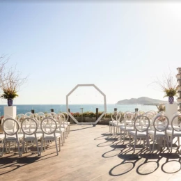 Ceremony decor on the terraza del mar at grand velas los cabos