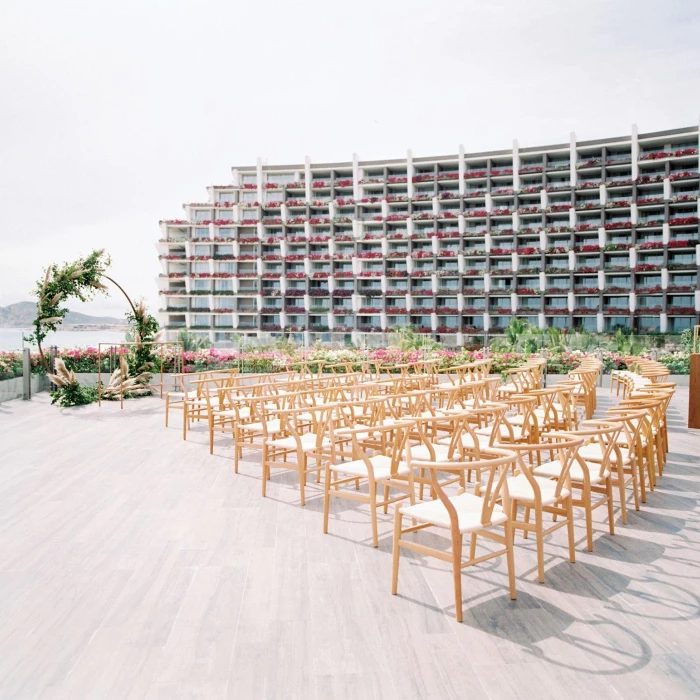 Ceremony decor on the terraza del mar at grand velas los cabos