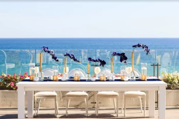 Dinner reception on the terraza del mar at grand velas los cabos
