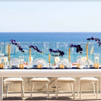 Dinner reception on the terraza del mar at grand velas los cabos