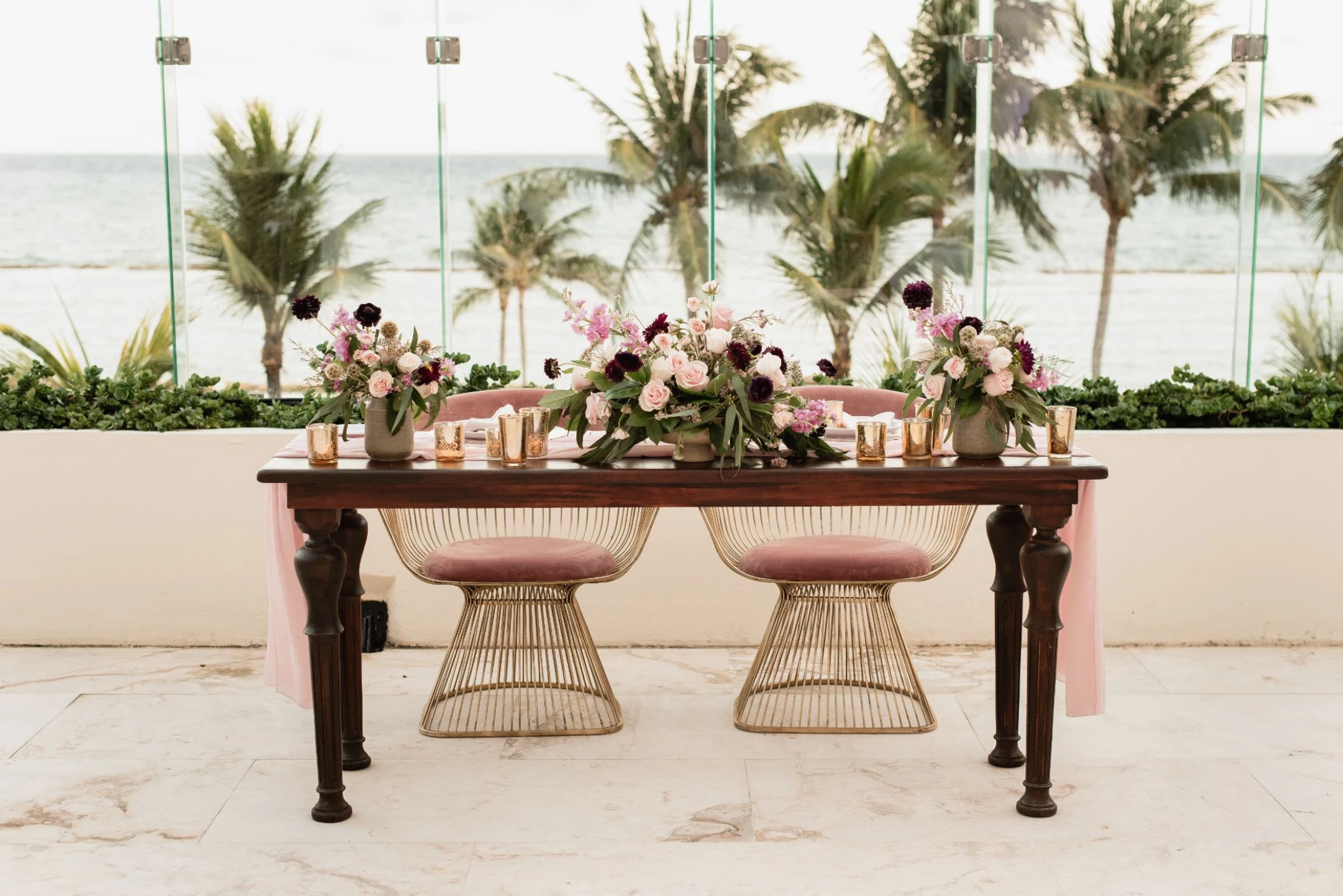 Dinner reception in Ocean Terrace venue at Grand Velas