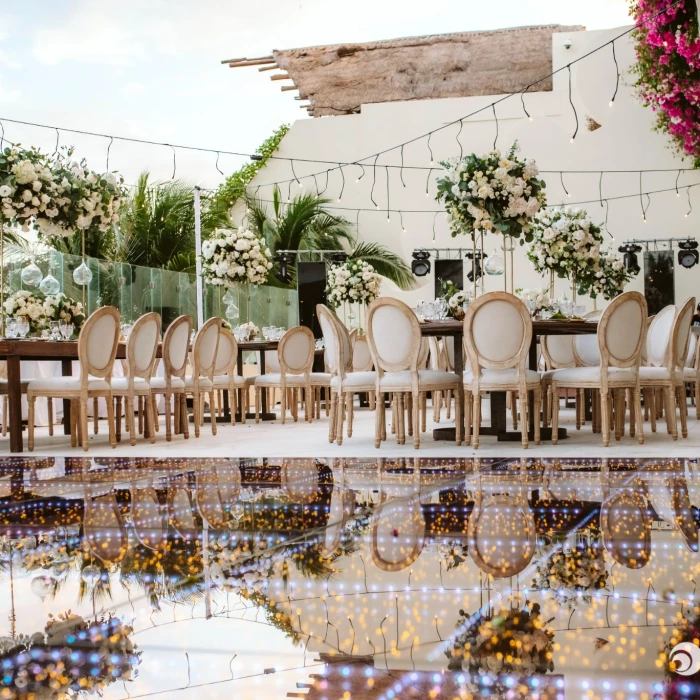 Dinner reception in Ocean Terrace venue at Grand Velas