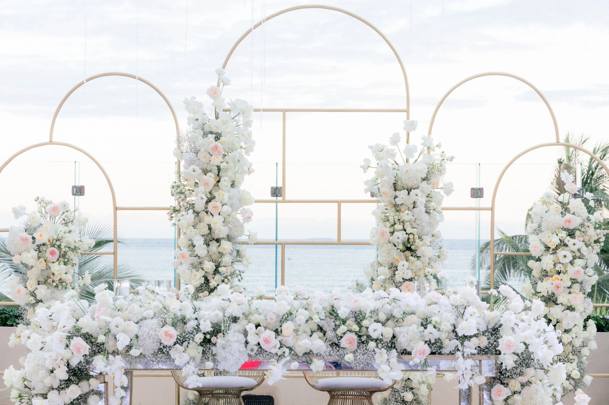 Dinner reception in Ocean Terrace venue at Grand Velas