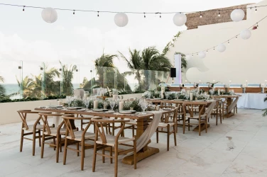 Dinner reception in Ocean Terrace venue at Grand Velas