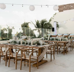 Dinner reception in Ocean Terrace venue at Grand Velas