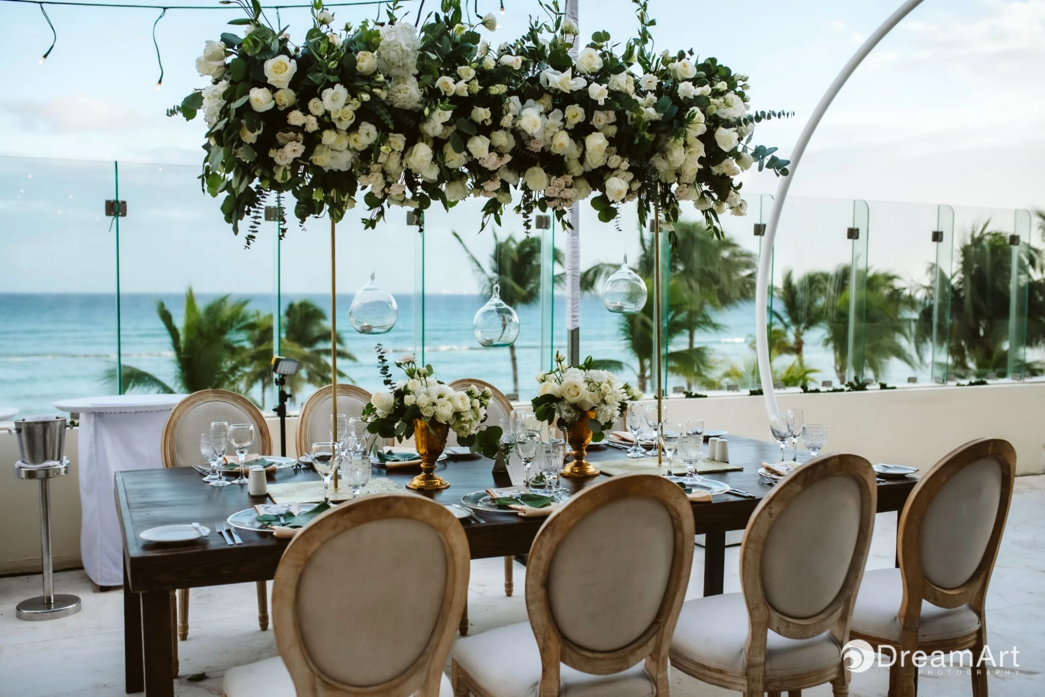 Dinner reception in Ocean Terrace venue at Grand Velas