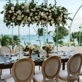 Dinner reception in Ocean Terrace venue at Grand Velas