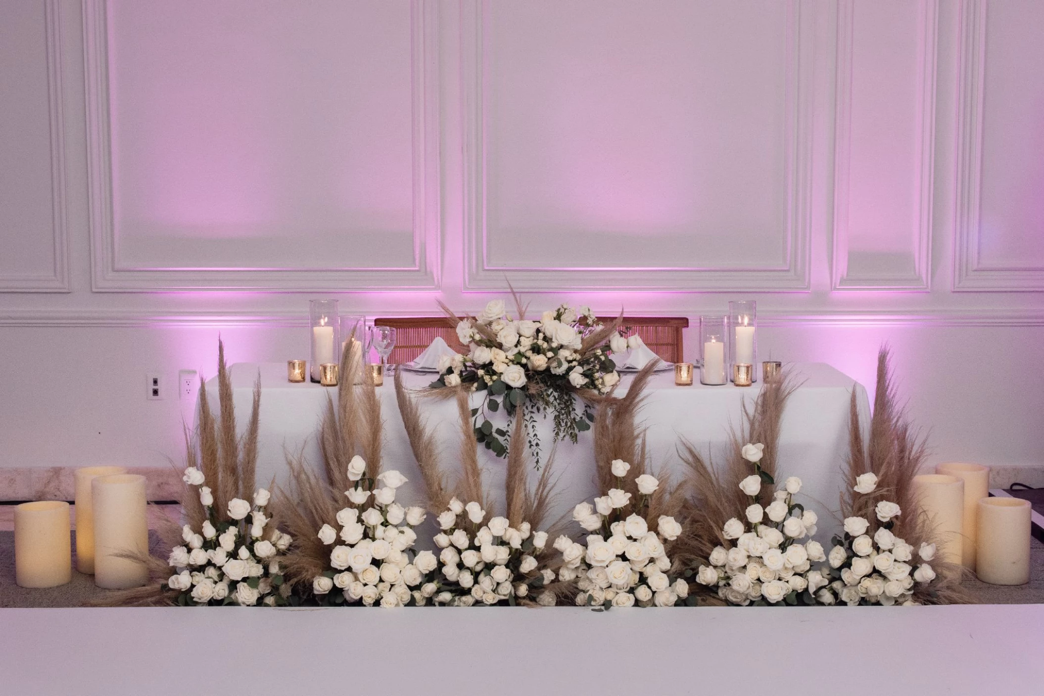 Dinner reception in White Foyer Venue at Grand Velas