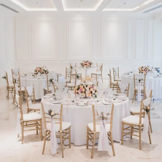 Dinner reception in White Foyer Venue at Grand Velas