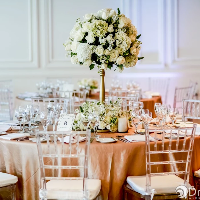 Dinner reception in White Foyer Venue at Grand Velas