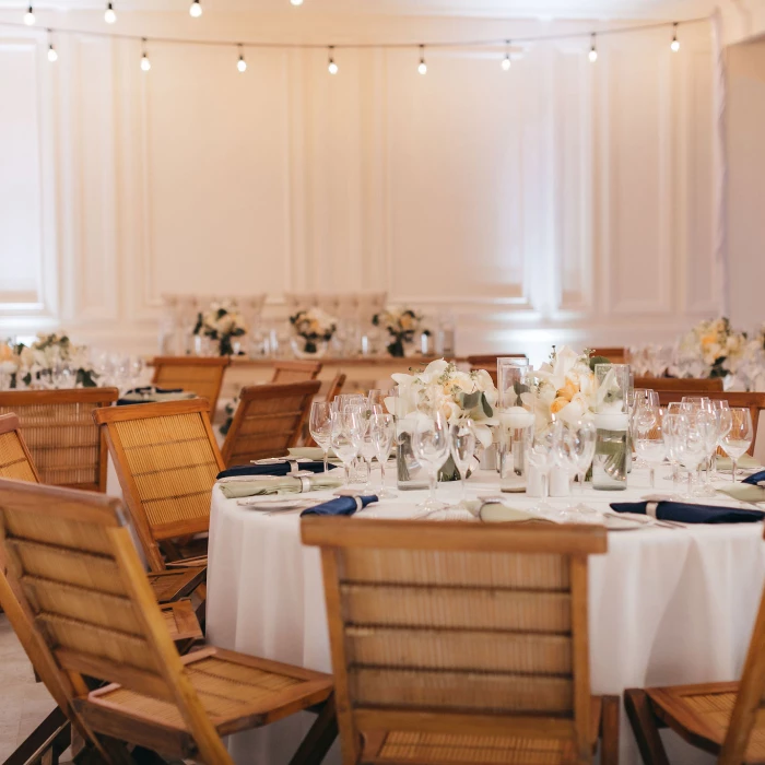 Dinner reception in White Foyer Venue at Grand Velas