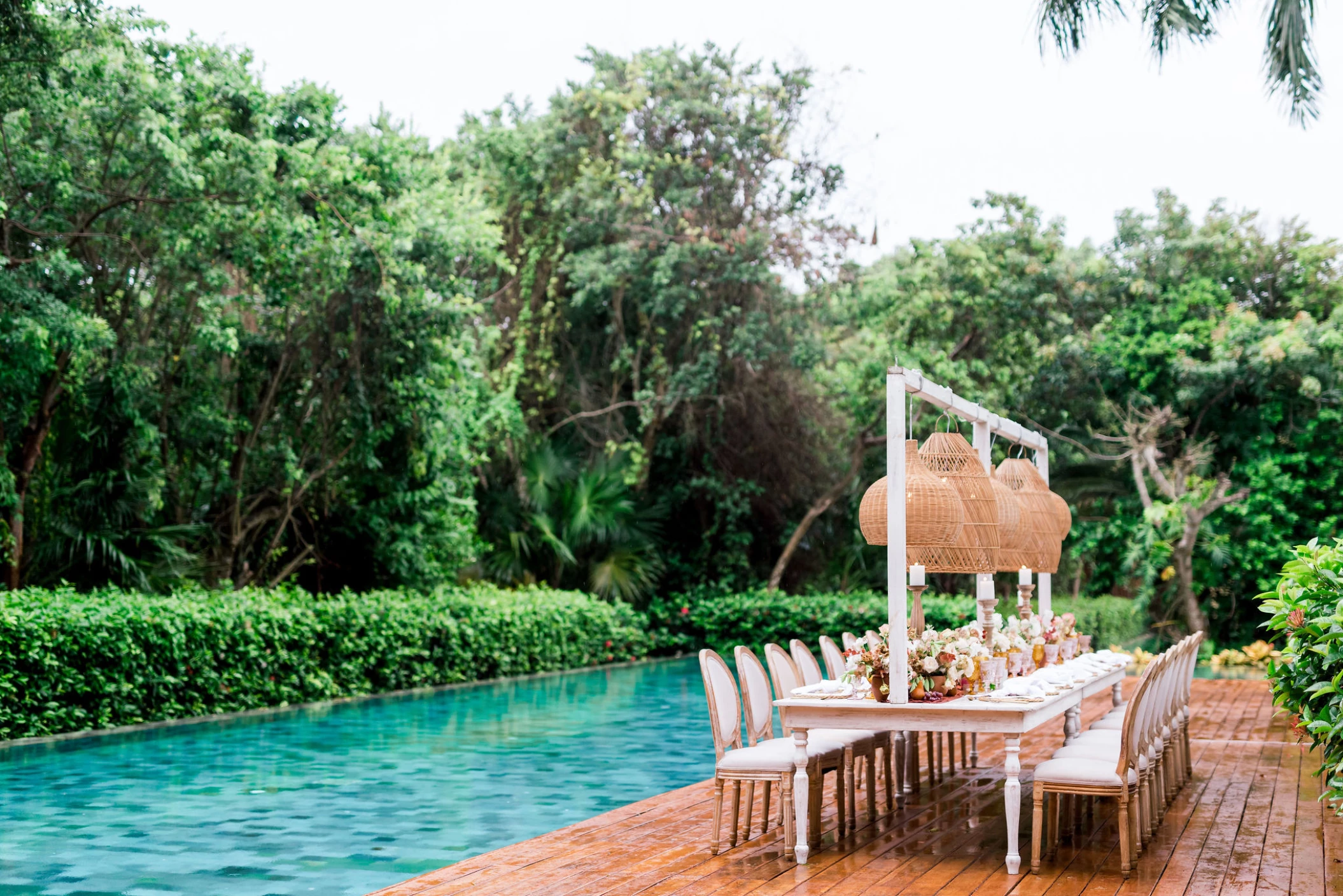 Private dinner reception in Zen Pool Terrace Venue at Grand Velas