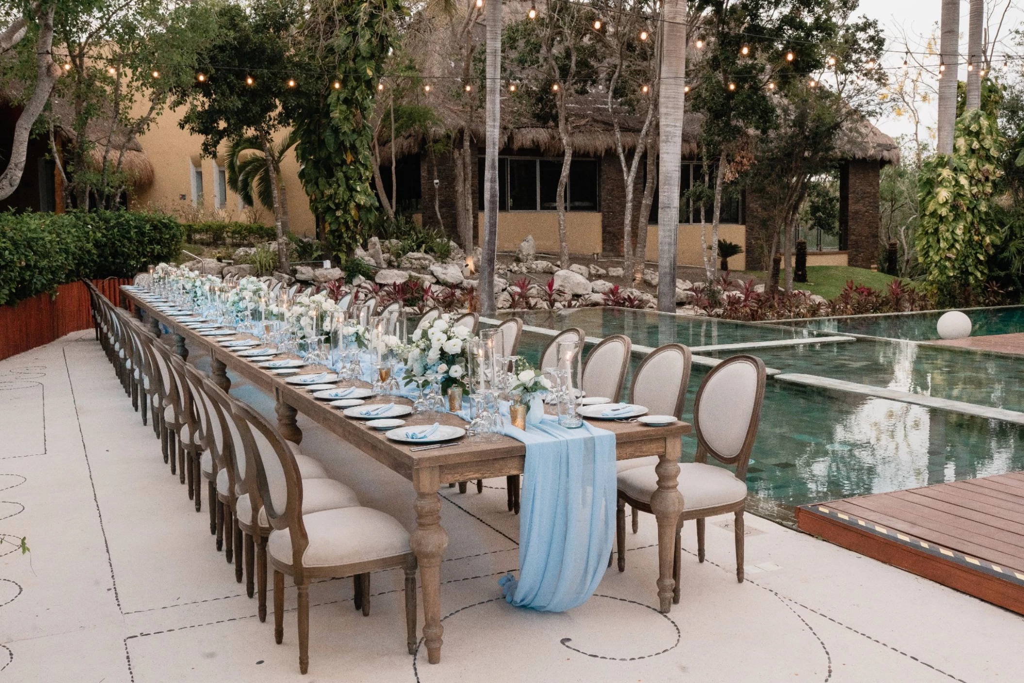 dinner reception in Zen Pool Terrace Venue at Grand Velas