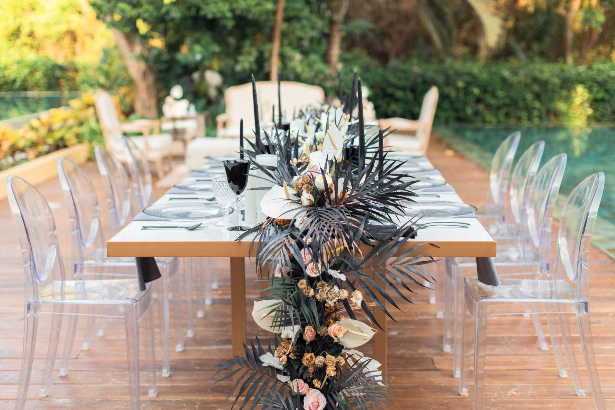 dinner reception in Zen Pool Terrace Venue at Grand Velas