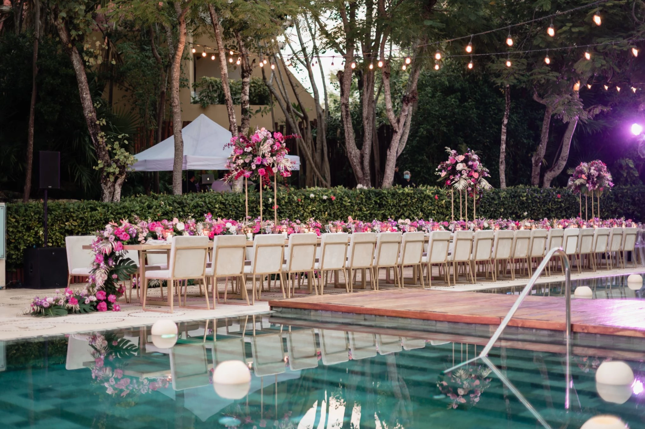 dinner reception in Zen Pool Terrace Venue at Grand Velas