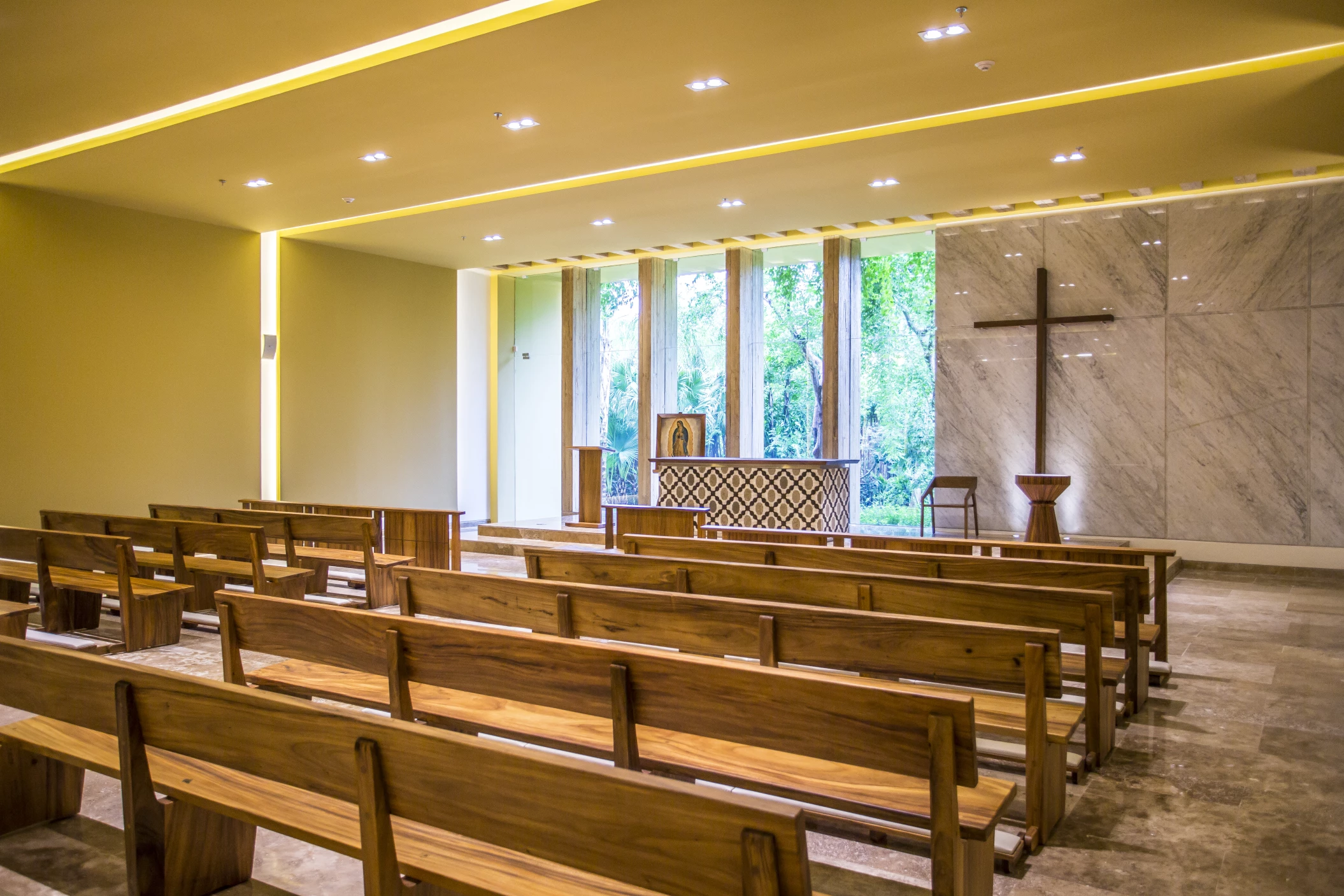 Catholic ceremony in Virgen de Guadalupe Chapel at Grand Velas