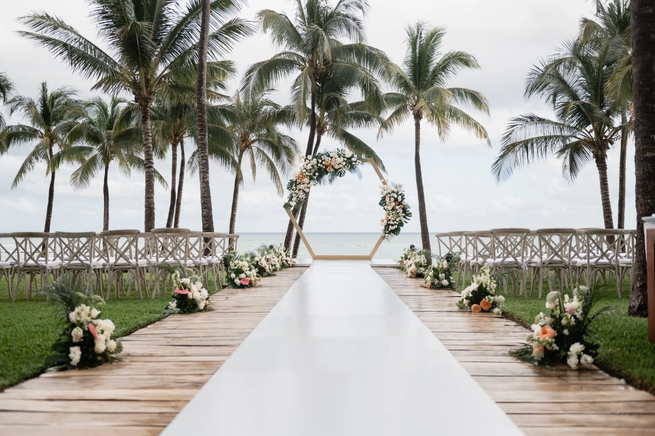 Grand velas ceremony decor, beach venue