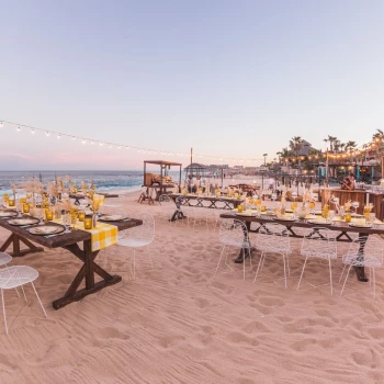 dinner recpetion on the beach venue at Hacienda Del Mar Los Cabos Resort, Villas & Golf