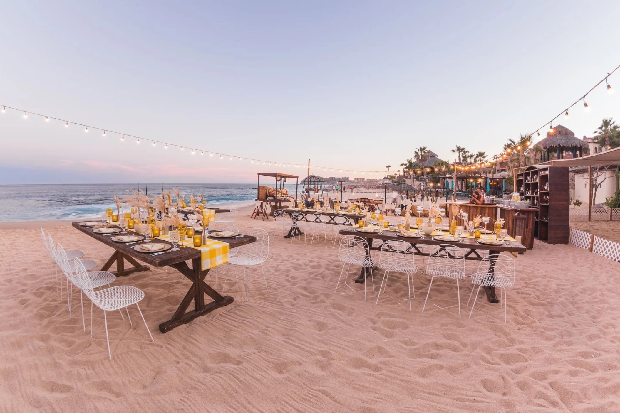 dinner recpetion on the beach venue at Hacienda Del Mar Los Cabos Resort, Villas & Golf