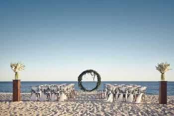 ceremony decor on beach venue at Hacienda Del Mar Los Cabos Resort, Villas & Golf
