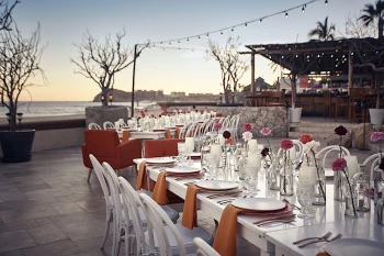 Dinner reception at Mar de Cortez terrace at Hacienda del Mar Los Cabos