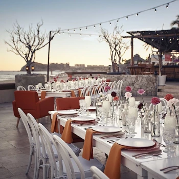Dinner reception at Mar de Cortez terrace at Hacienda del Mar Los Cabos