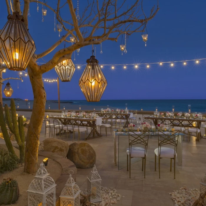 dinner reception on de cortez terrace at Hacienda Del Mar Los Cabos Resort, Villas & Golf