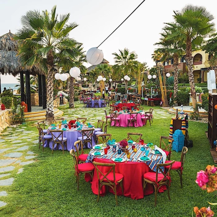 dinner reception on palapa fiesta at Hacienda Del Mar Los Cabos Resort, Villas & Golf