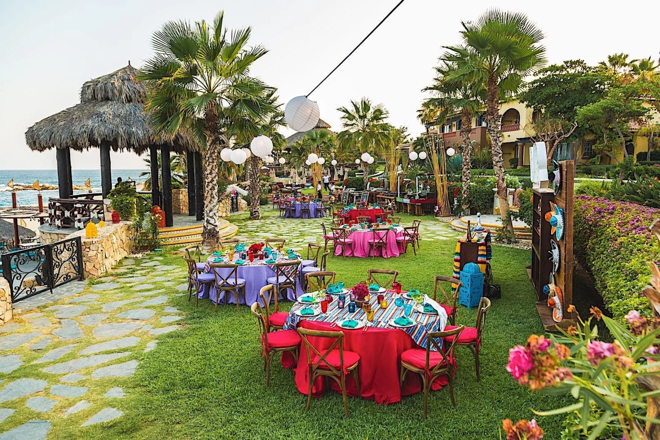 dinner reception on palapa fiesta at Hacienda Del Mar Los Cabos Resort, Villas & Golf