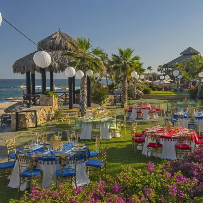 dinner reception on palapa fiesta at Hacienda Del Mar Los Cabos Resort, Villas & Golf