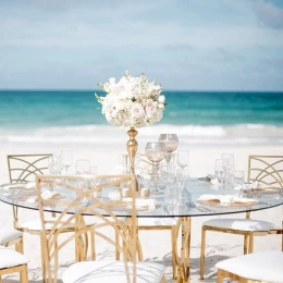 HARD ROCK WEDDING DECOR AT BEACH VENUE