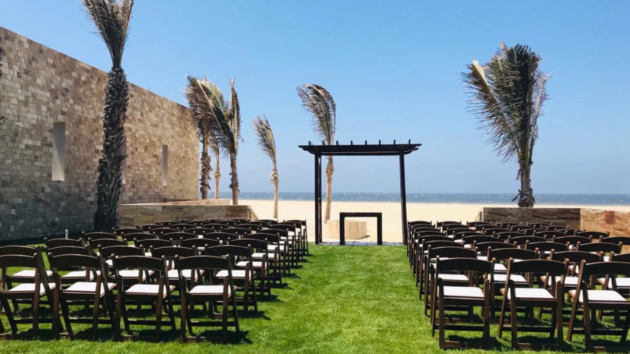 ceremony decor on the coba garden at hard rock los cabos