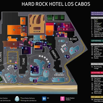 Resort map of Hard Rock Hotel Los Cabos