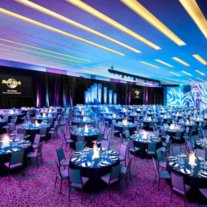 Dinner reception on the ballroom at Hard Rock Los Cabos An All Inclusive Experience