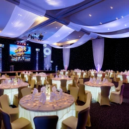 Wedding decor on the ballroom at Hard Rock Punta Cana