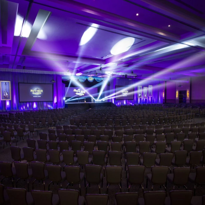 Wedding decor on the ballroom at Hard Rock Punta Cana