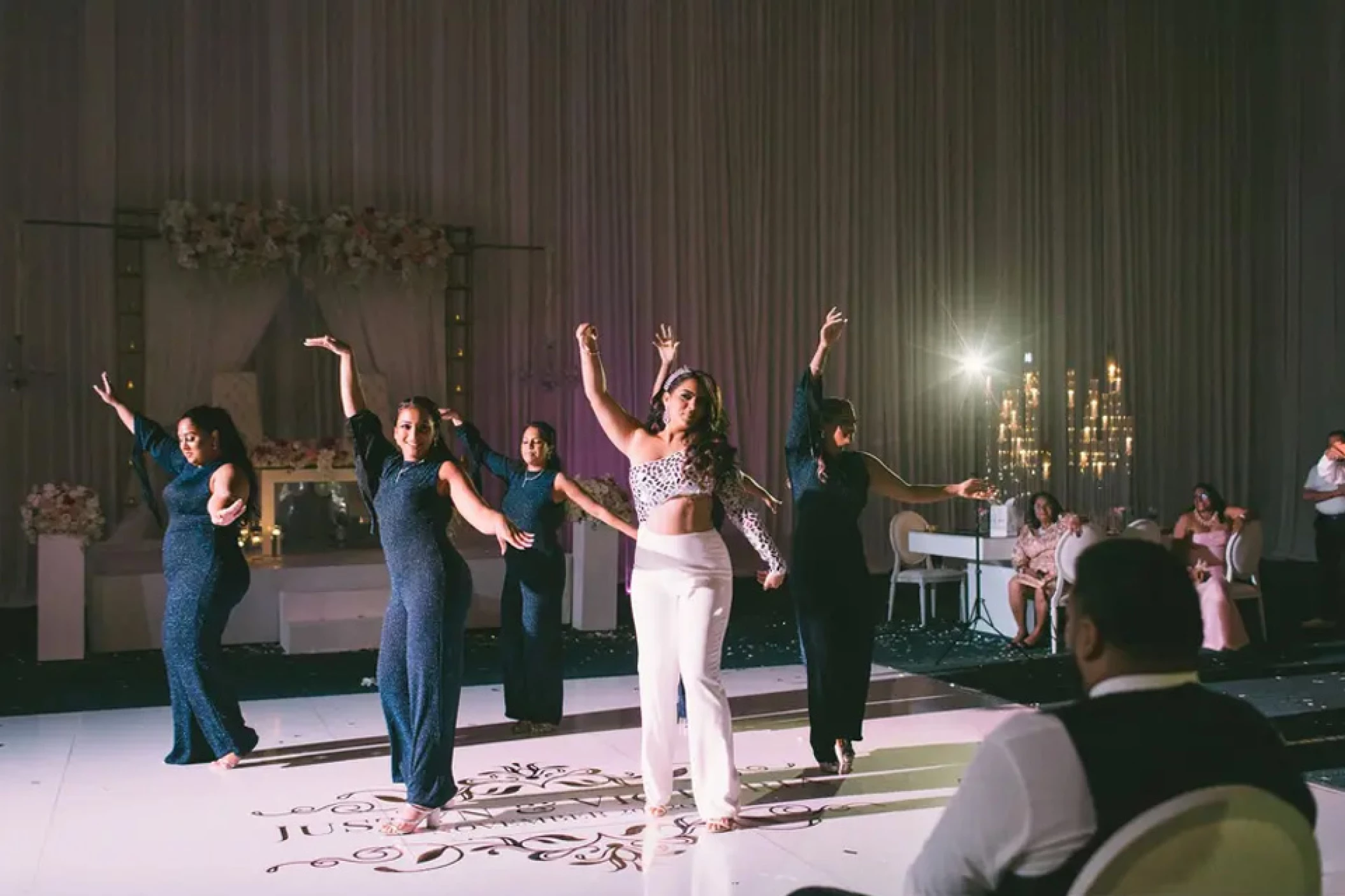 Wedding decor on the ballroom at Hard Rock Punta Cana