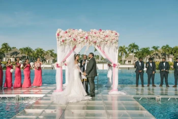 Wedding decor on the eclipse canal at Hard Rock Punta Cana