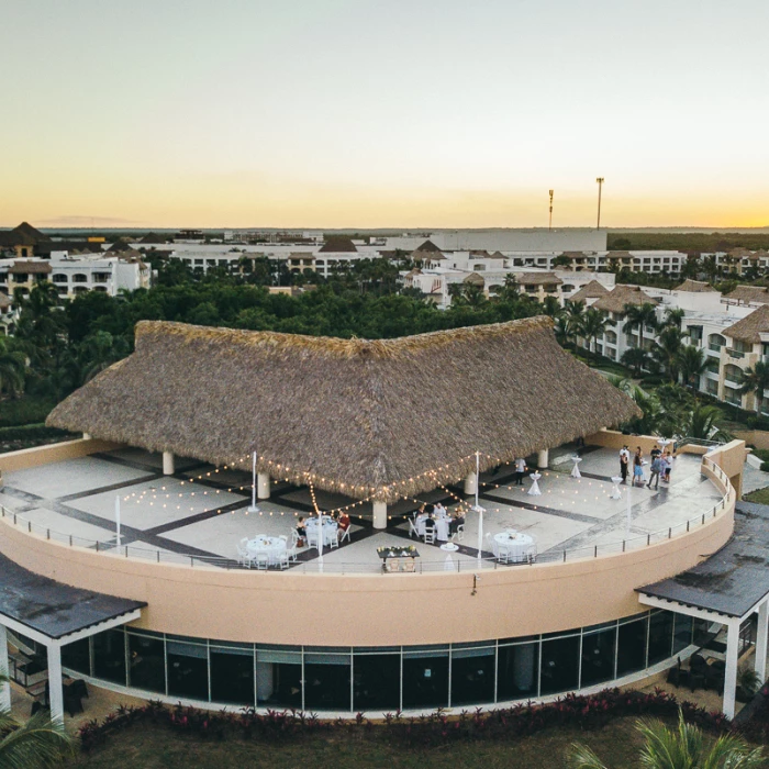 Wedding decor on the element terrace wedding venue at Hard Rock Punta Cana