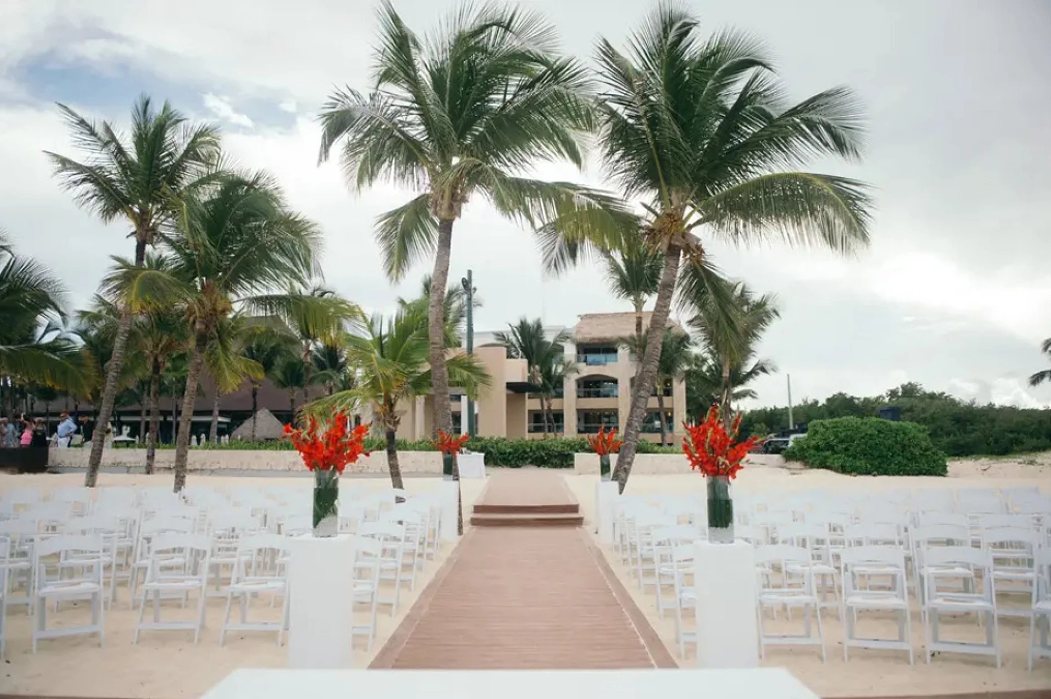 Ceremony decor on Ipanema beach wedding venue at Hard Rock Punta Cana