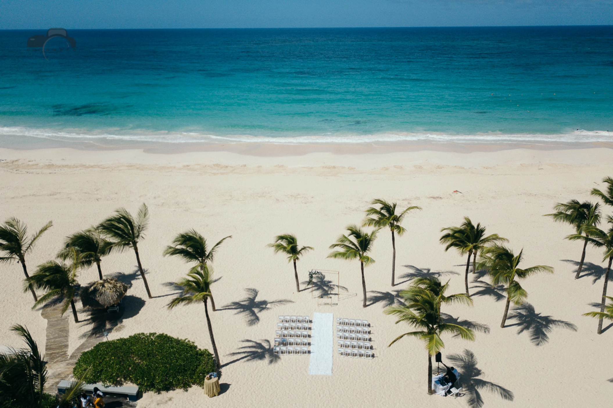 ceremony decor on the isle beach at Hard Rock Punta Cana