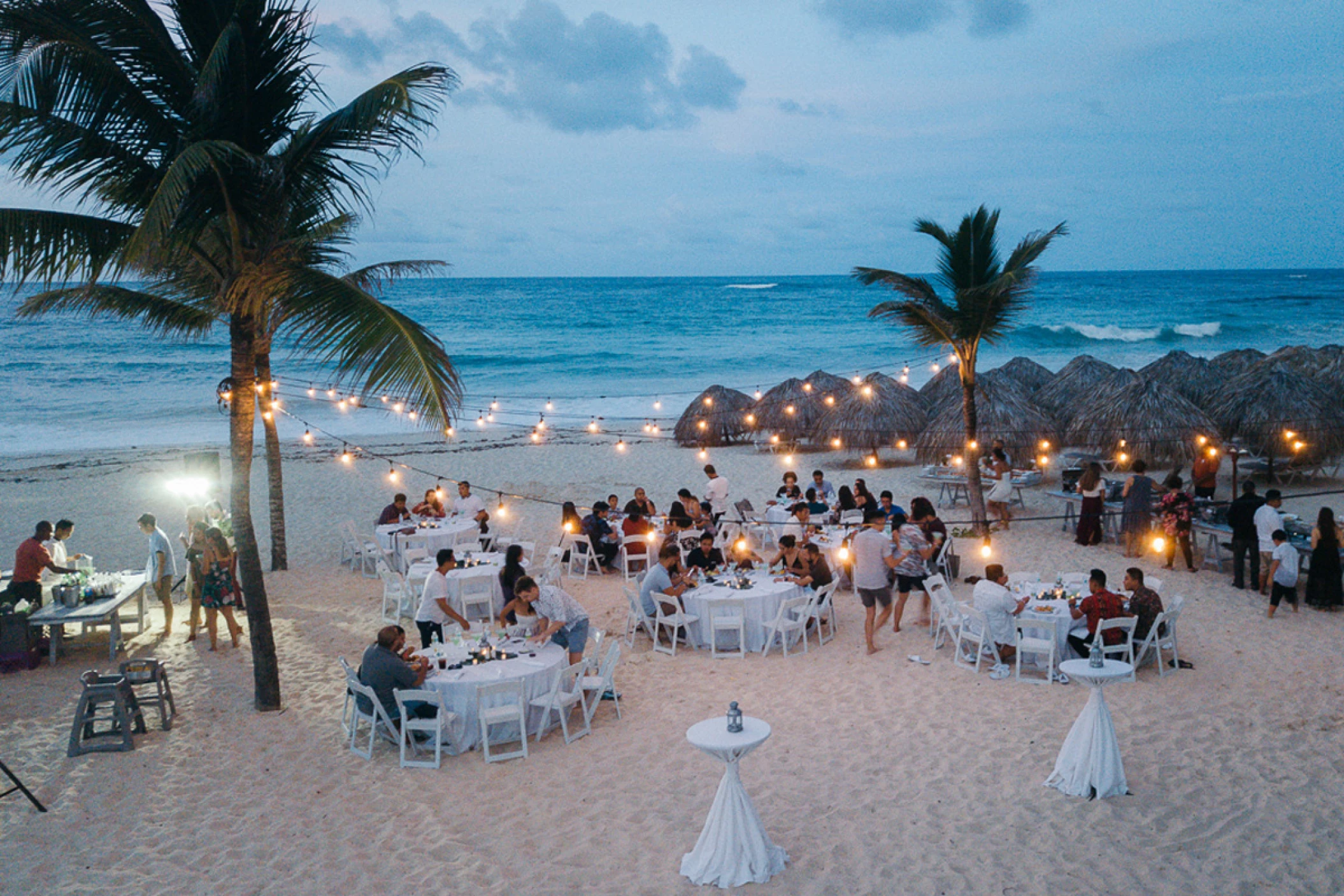 Ceremony decor on Isle beach wedding venue at Hard Rock Punta Cana