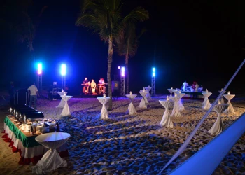 Wedding decor on the isle beach at Hard Rock Punta Cana