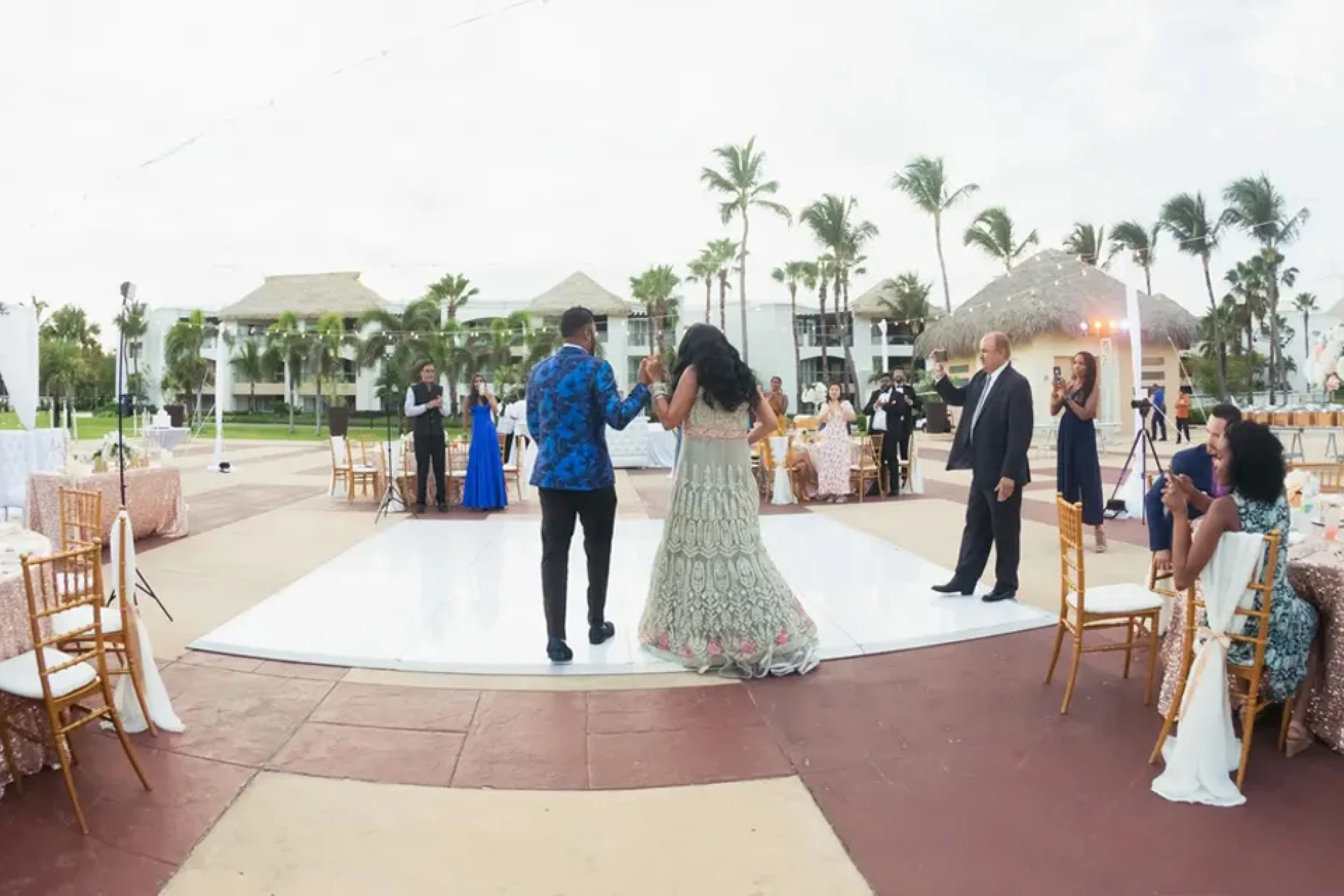 Wedding decor on the isle of wight plaza at Hard Rock Punta Cana