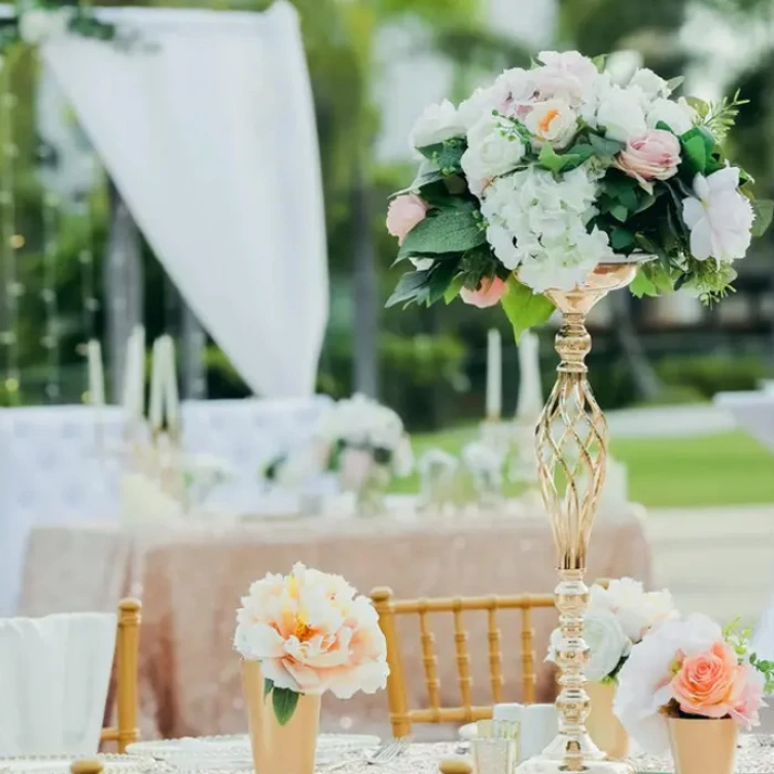 Wedding decor on the isle of wight plaza at Hard Rock Punta Cana