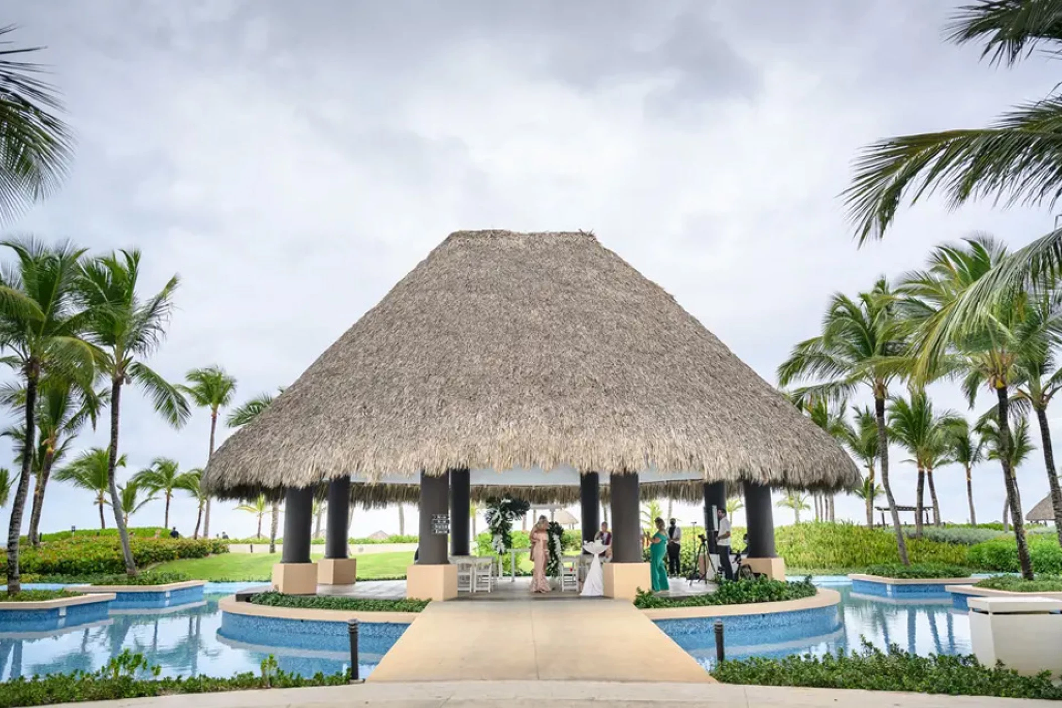 Wedding decor on the piano gazebo at Hard Rock Punta Cana