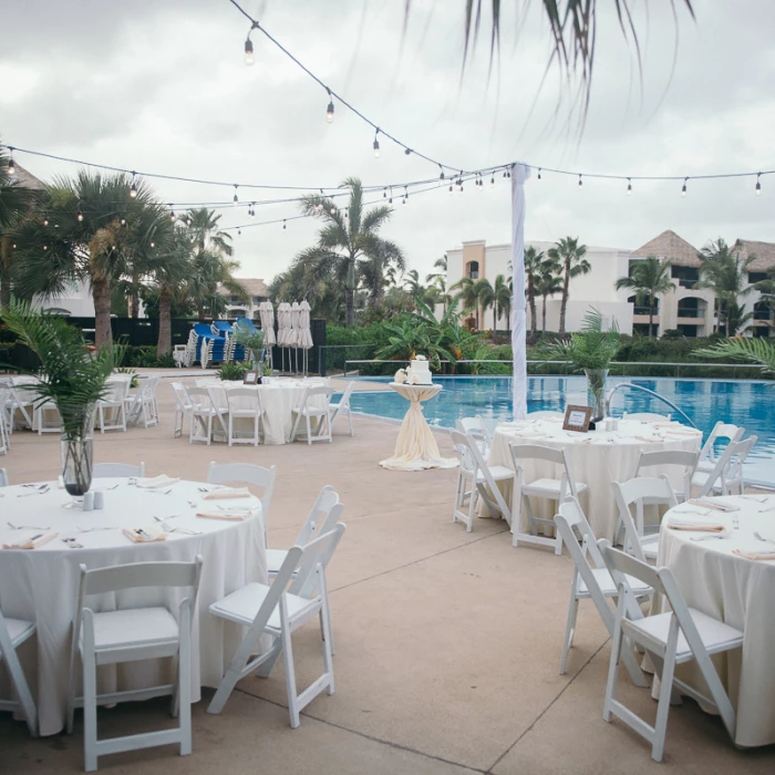 Wedding decor on the sax pool at Hard Rock Punta Cana