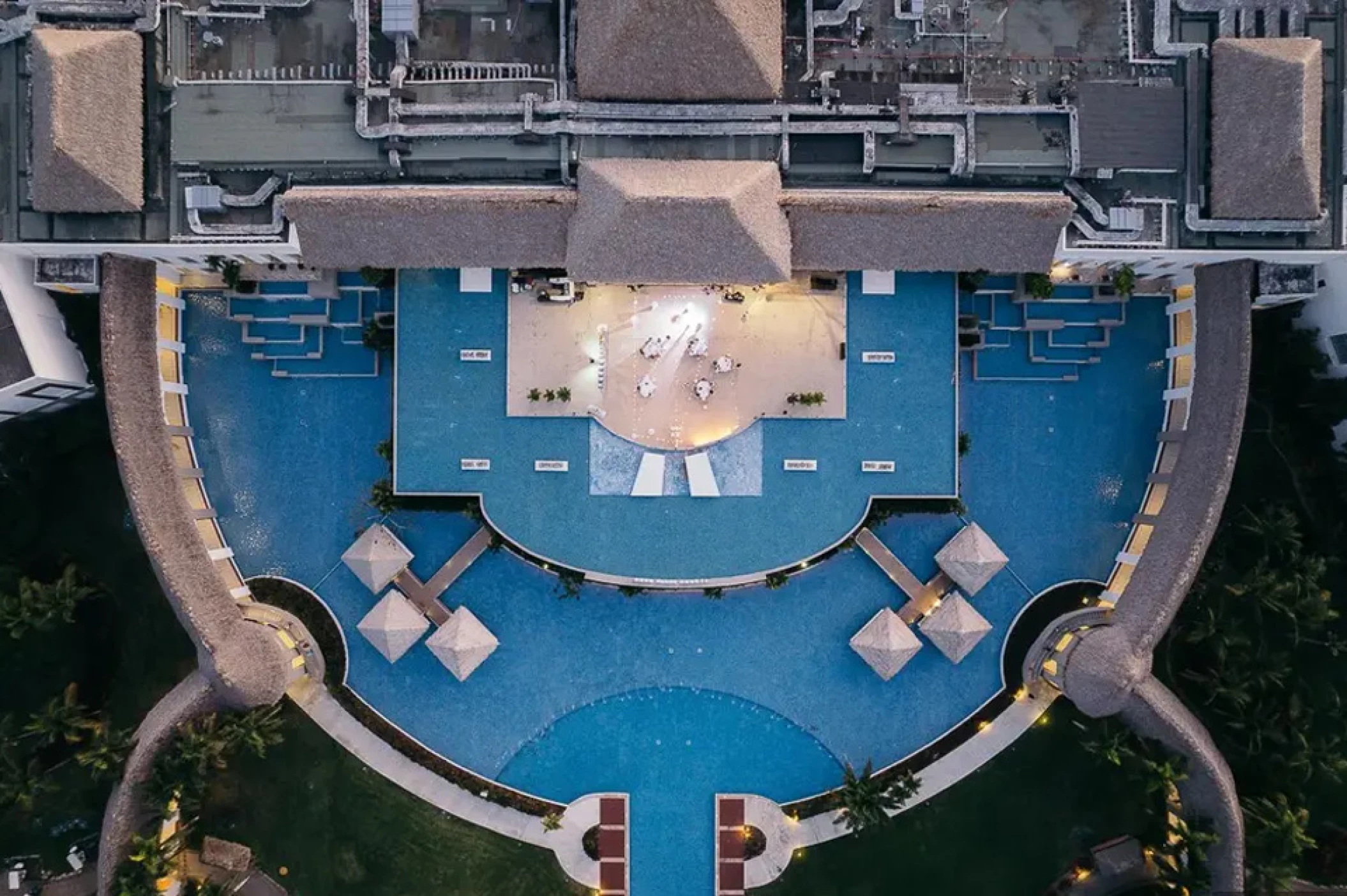 Wedding decor on the sax pool at Hard Rock Punta Cana