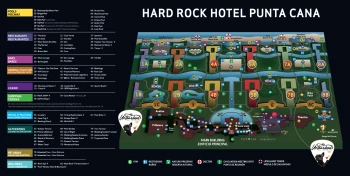Resort map of Hard Rock Punta Cana